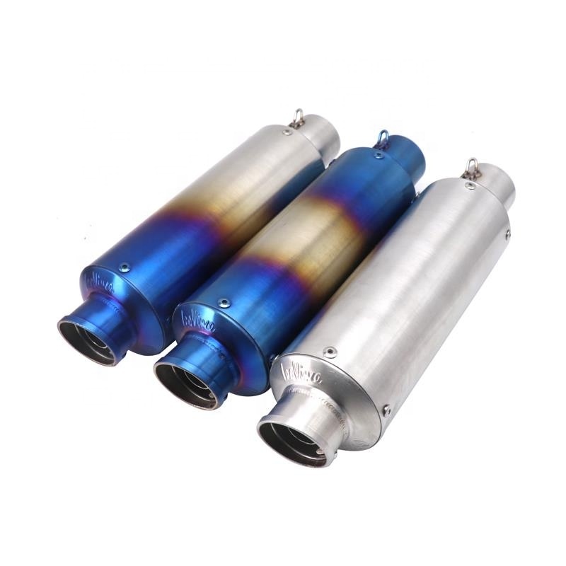 Sand Surface Style Stainless Steel Racing Resonator 350mm Universal Motorcycle Exhaust Middle Pipe Muffler For GY6 Z400 Dirt Bik