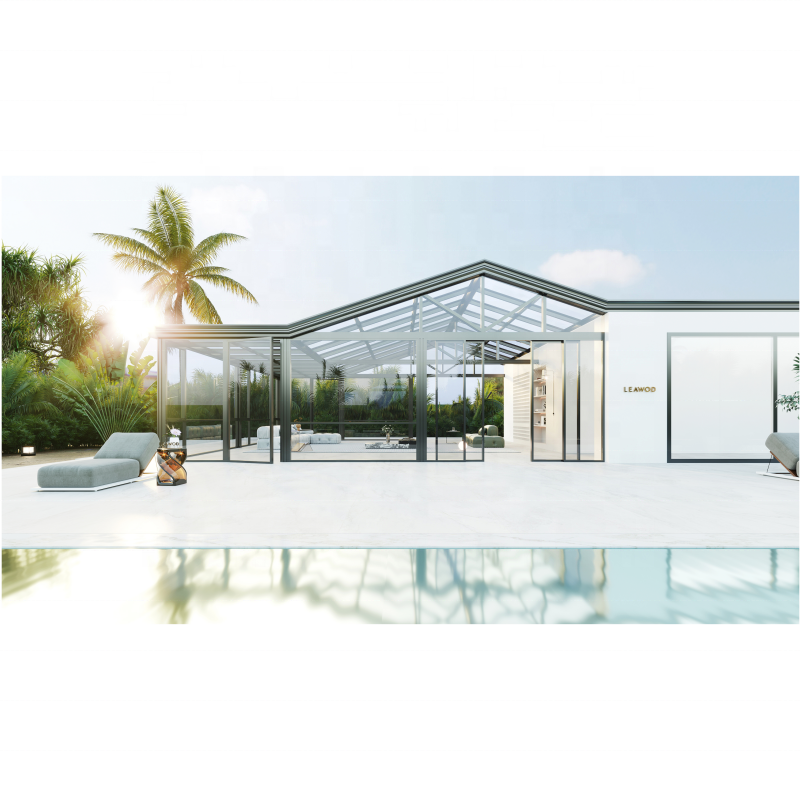 High Efficient Windproof Waterproof Aluminium Alloy Tempered Glass Conservatory Outdoor Glass House Sunlight Room