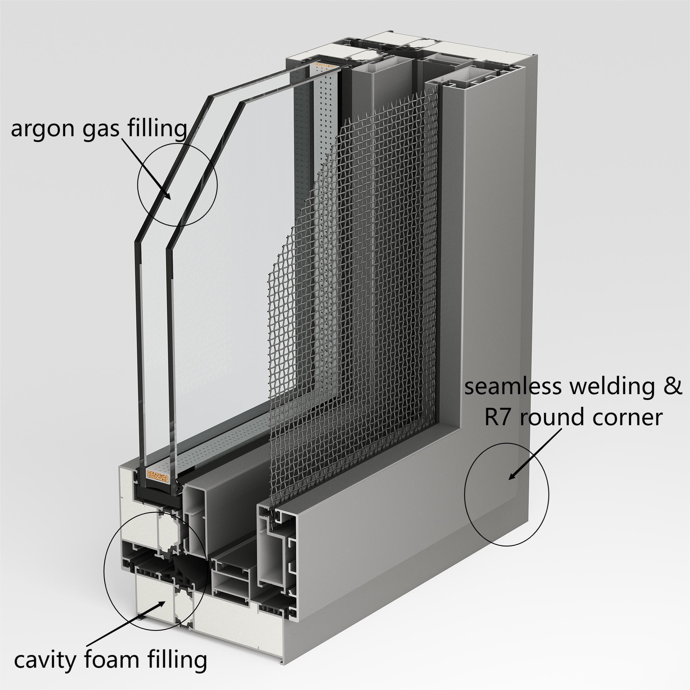 Doubles Swing Door Factory Direct Supply Narrow Frame  Aluminum Alloy  Balcony Exterior Aluminium French Door