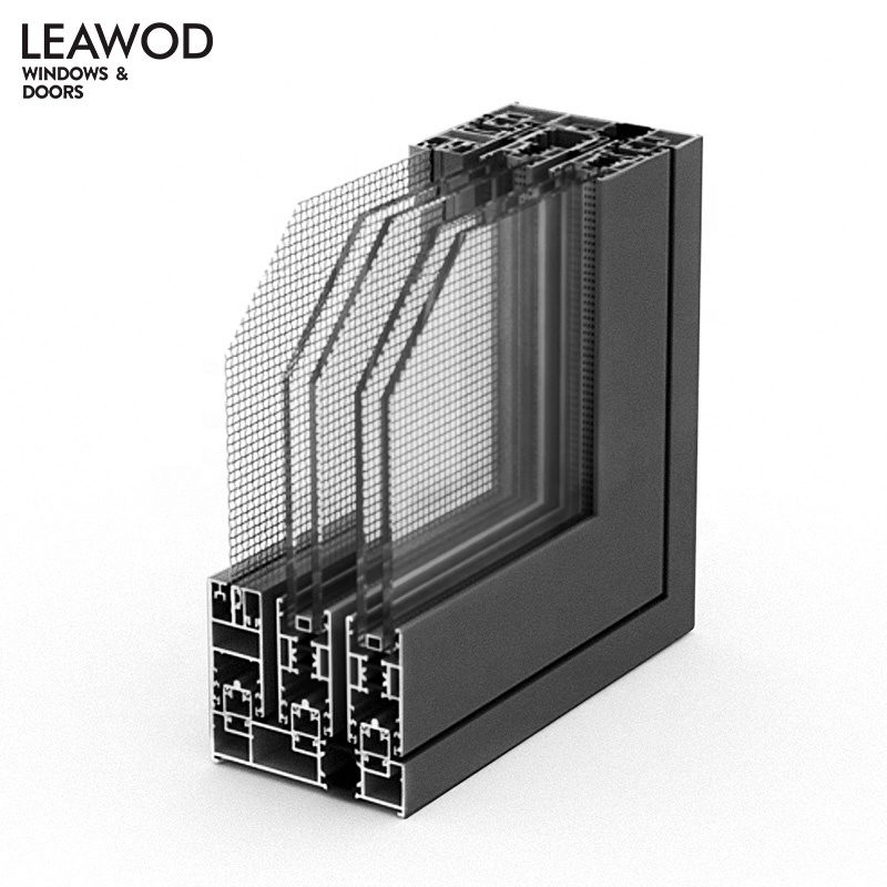 New design sliding window GLT138 with Stainless Steel Net Aluminum Glass Sliding Windows