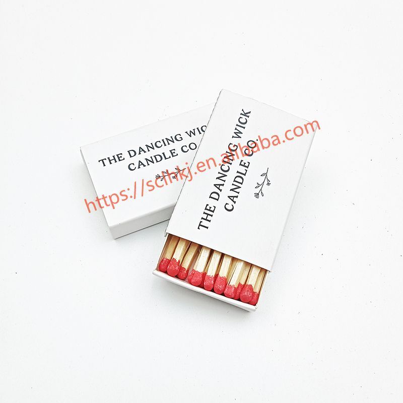 Customized White Box Black Logo Candle Matches Hot Sale High Quality Extra Long 2 Inch Matches Hotel Matches