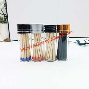 Custom Logo Branded Unique Candle Matches Extra Long Colorful Wholesale Wooden Matches in Glass Bottle matches