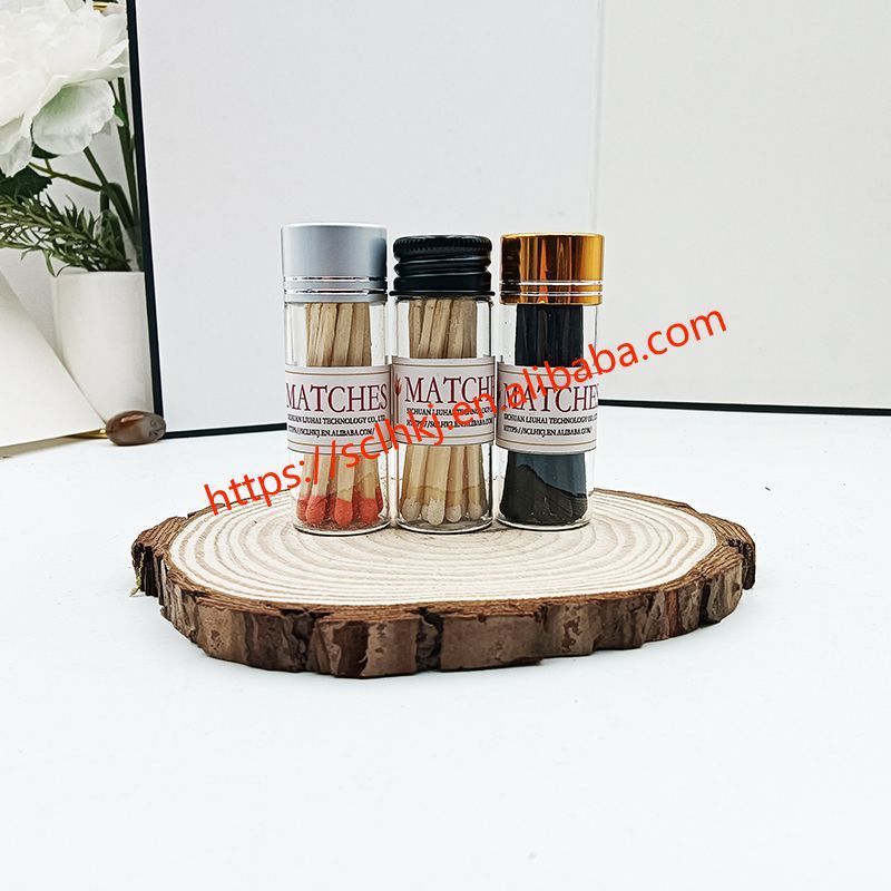 Custom Logo Branded Unique Candle Matches Extra Long Colorful Wholesale Wooden Matches in Glass Bottle matches