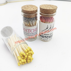 Bottled Wooden Matchsticks Candles Aromatherapy New Custom Colored Matchsticks Glass Jar Bottle Matchsticks