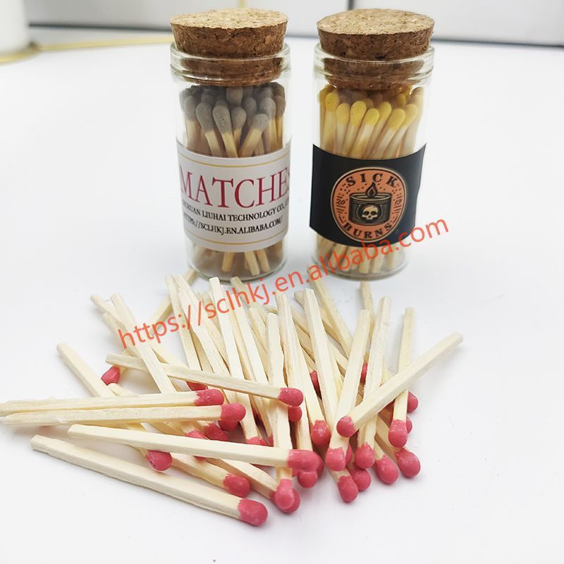 Bottled Wooden Matchsticks Candles Aromatherapy New Custom Colored Matchsticks Glass Jar Bottle Matchsticks