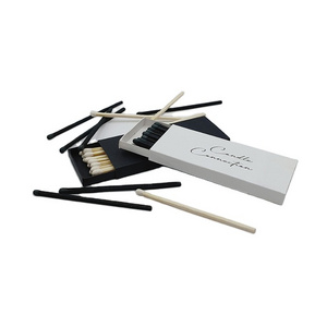 custom black matches for hotel candle long sticks safety bulk black box candle matches