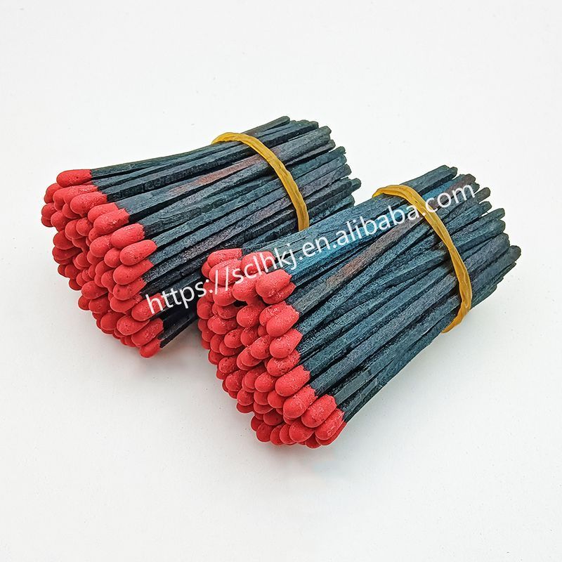 Colorful bulk match set for lighting candles and fireplaces Black matchstick with red head Ideal for hotel home use