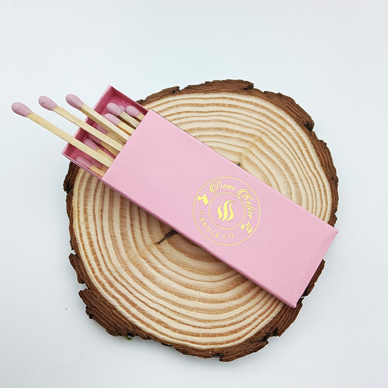 Customized Pink Matches for Hotel Candles Long Stick Safety Bulk Pink Box Candle Matches