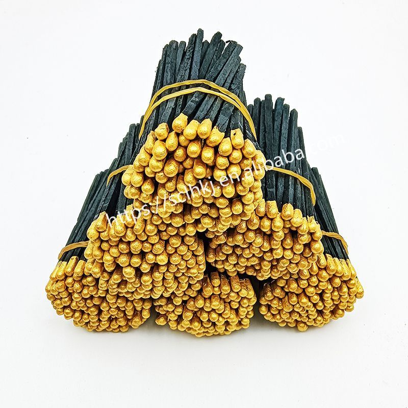 Elegant Wooden Black Matchsticks with Gold Heads Premium Quality Fire Starters for Home and Hotel Use