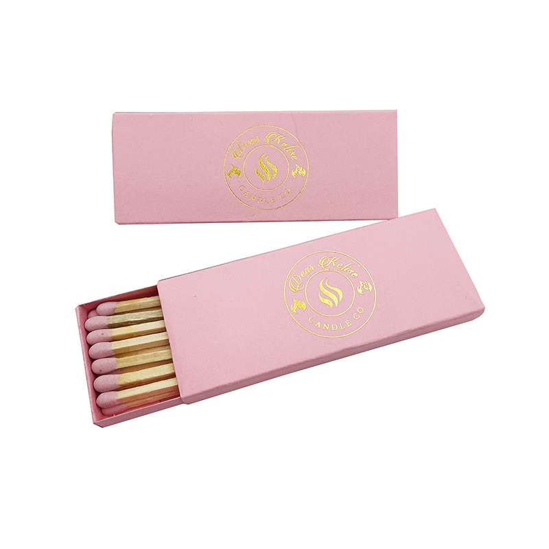 Customized Pink Matches for Hotel Candles Long Stick Safety Bulk Pink Box Candle Matches