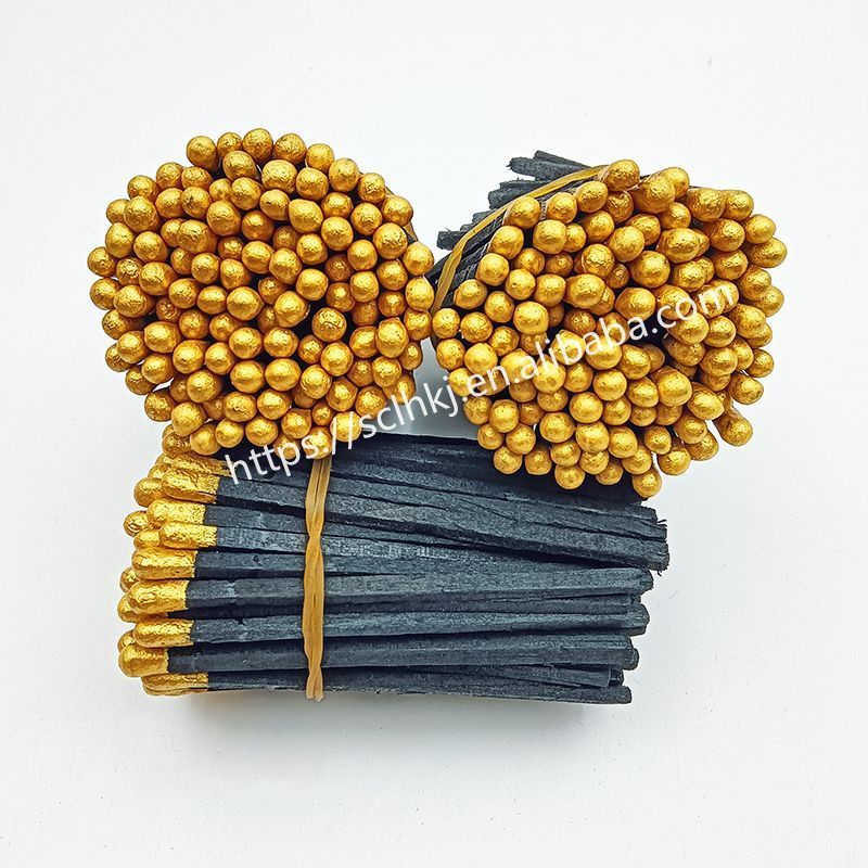 Elegant Wooden Black Matchsticks with Gold Heads Premium Quality Fire Starters for Home and Hotel Use