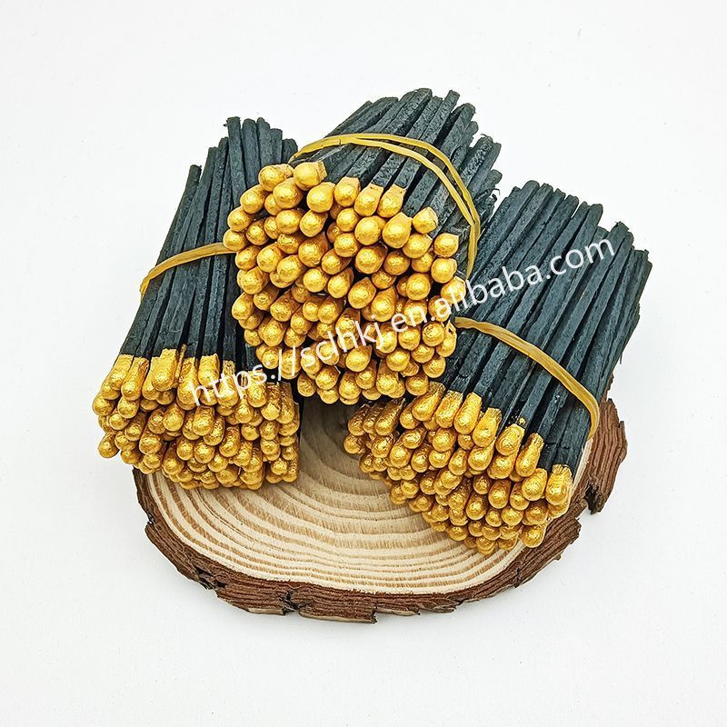 Elegant Wooden Black Matchsticks with Gold Heads Premium Quality Fire Starters for Home and Hotel Use