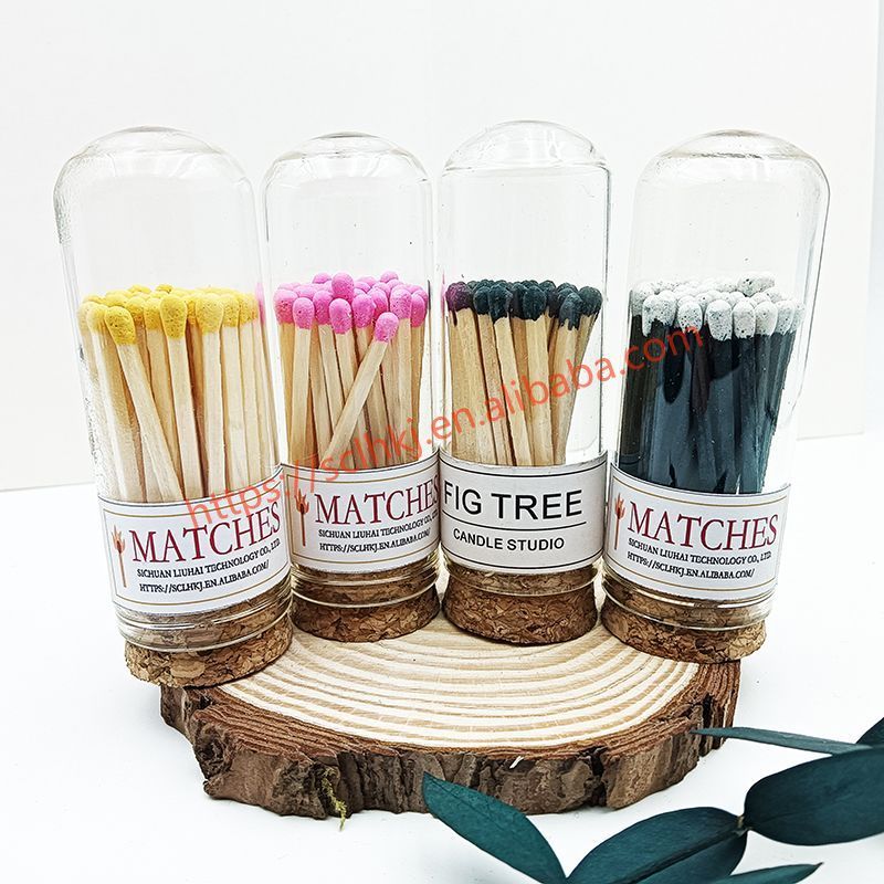 custom sticks long matches in glass jar safety holder tip personalized decorative household match strike jars