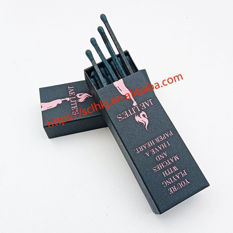 Custom Black Box Pink Logo All Black Match Premium Candle Boxes Match Candles Matchsticks