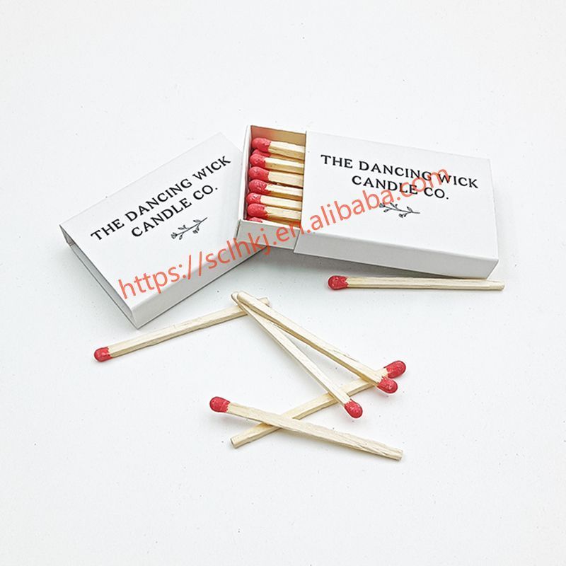 Customized White Box Black Logo Candle Matches Hot Sale High Quality Extra Long 2 Inch Matches Hotel Matches