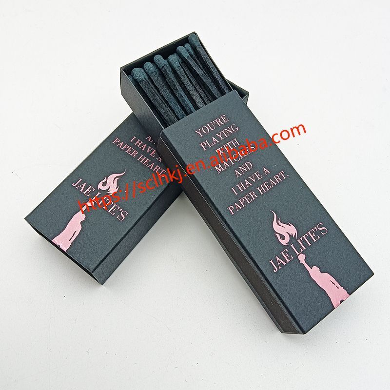 Custom Black Box Pink Logo All Black Match Premium Candle Boxes Match Candles Matchsticks