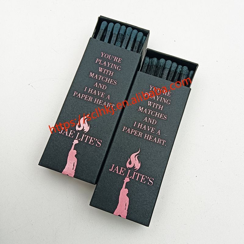 Custom Black Box Pink Logo All Black Match Premium Candle Boxes Match Candles Matchsticks