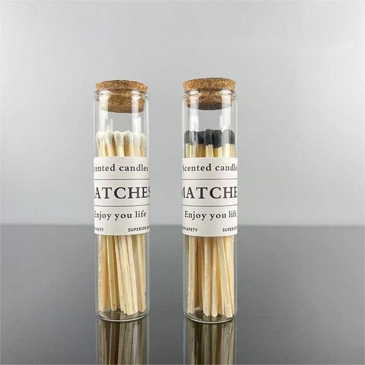 New high quality matches glass jar long scented candle matchpot cigar advertising hotel matches