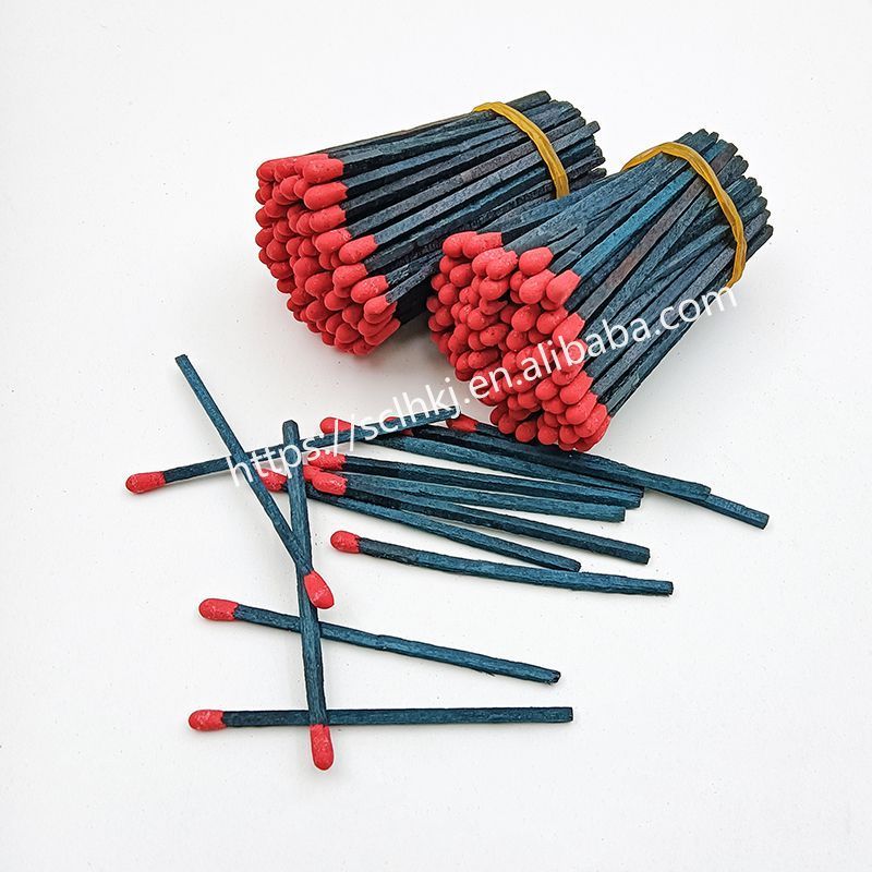 Colorful bulk match set for lighting candles and fireplaces Black matchstick with red head Ideal for hotel home use