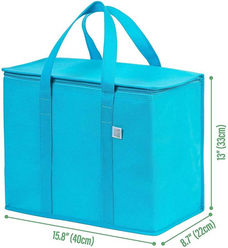 Disposable Thermal Insulated Cooler Bag Grocery Cool Carry Non Woven Lunch Cooler Bag For Food