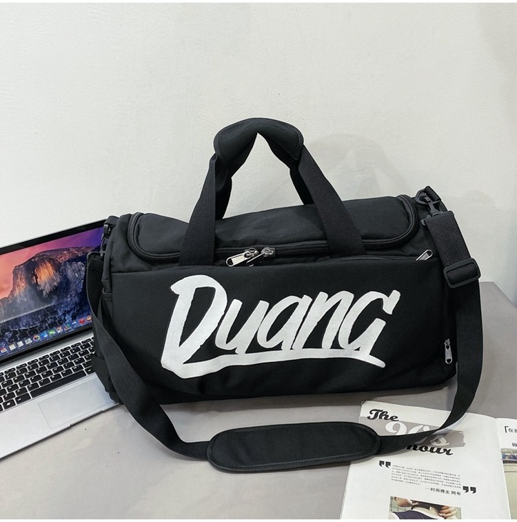 Travel Outdoor Duffel Bag with Shoe Compartment Cross-body Bag Fashion Custom Logo Letter Pattern Sport Gym Bags