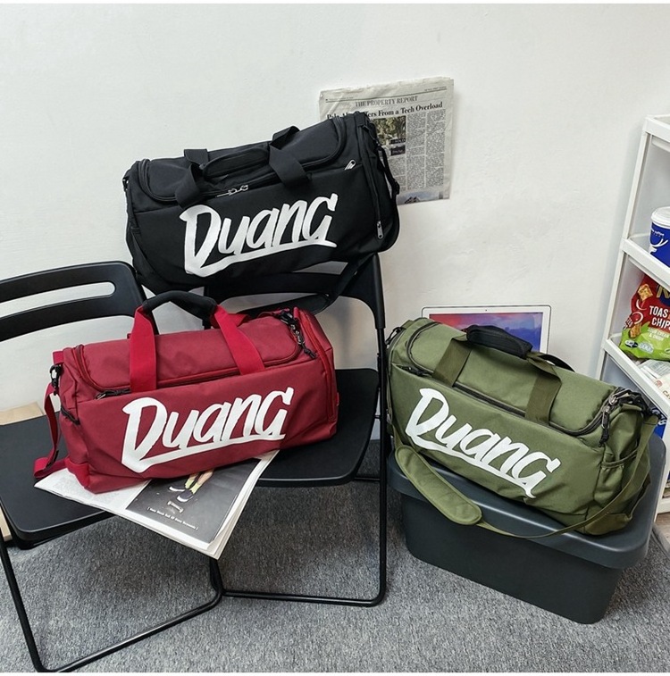 Travel Outdoor Duffel Bag with Shoe Compartment Cross-body Bag Fashion Custom Logo Letter Pattern Sport Gym Bags