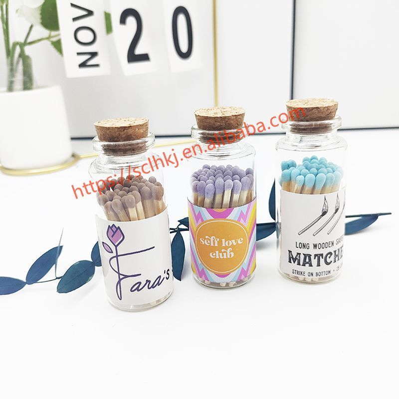 Deluxe Candle Matchsticks Colorful Match Heads Long Wooden Safety Candles Fancy Matches Jar Matches