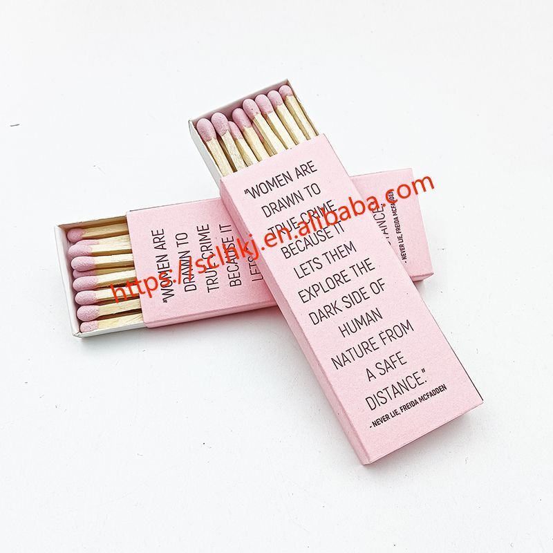 Customized Logo Aromatherapy Candle Promotion Pink Matches In Pink Box Matches Cheap High Quality Wooden Stem Long Matches