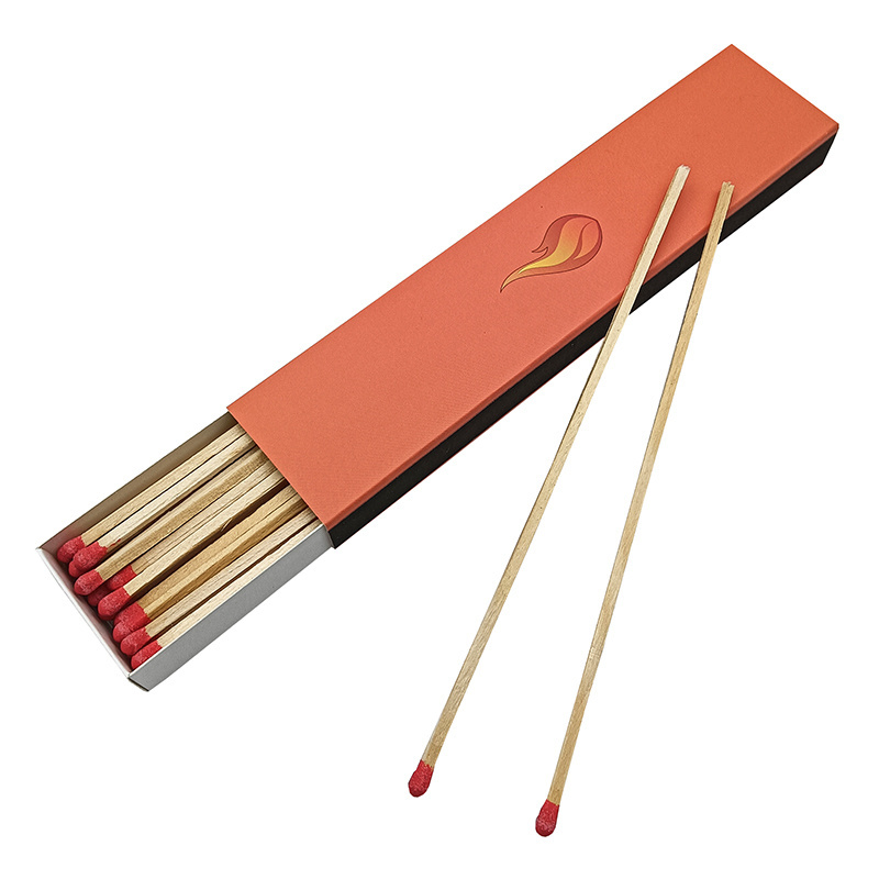 Custom logo long matches, fireplace matches, custom match boxes with logo printed packaging