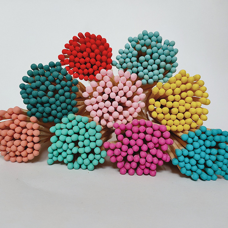 Matches Disposable Bulk matches wholesale Customizable matchbox 10cmLong stem colored head match