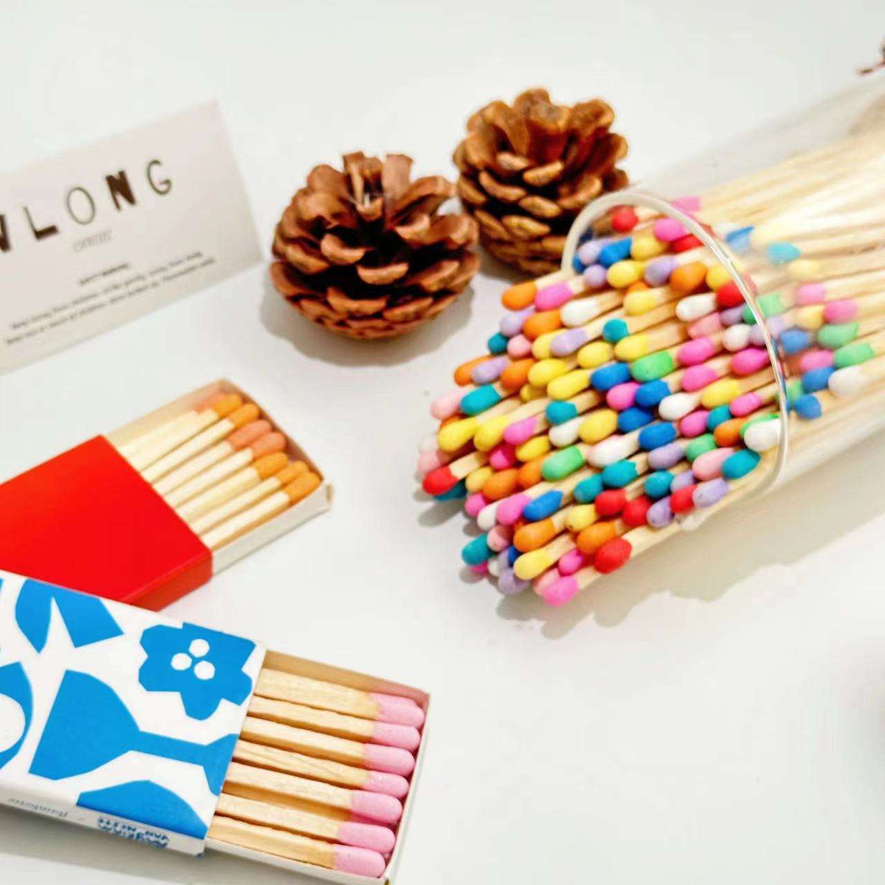 Cute Matchbox Wooden Wholesale With Lower Price White Color Tip for Hotel Colored Personalized Stick Wooden Bulk Match