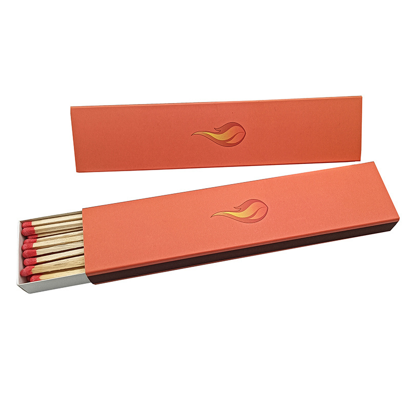 Custom logo long matches, fireplace matches, custom match boxes with logo printed packaging