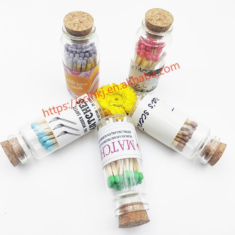 Deluxe Candle Matchsticks Colorful Match Heads Long Wooden Safety Candles Fancy Matches Jar Matches