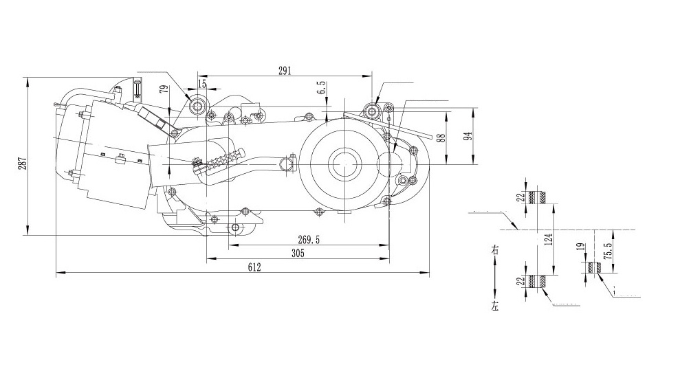 gasoline gy6 gy125/150 engine motor de moto motorcycle engine part