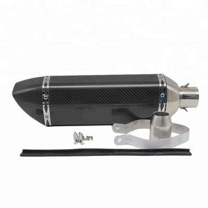 470mm Real Carbon Fiber Motorcycle Exhaust Muffler motorcycle Pipe Big engine Moto Escape with Silencer muffler