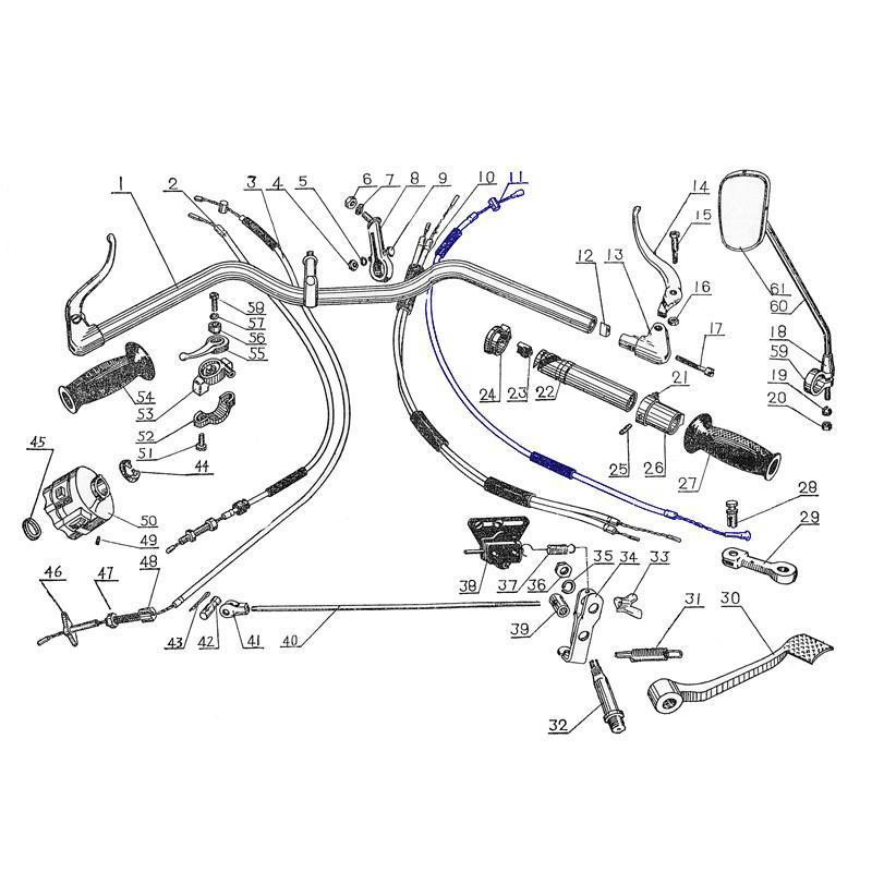 Wholesales 24HP 12V Front Brake Cable For  CJK750 High Quality Front Brake Wire Cable Comp Motorcycle Parts For CJK750