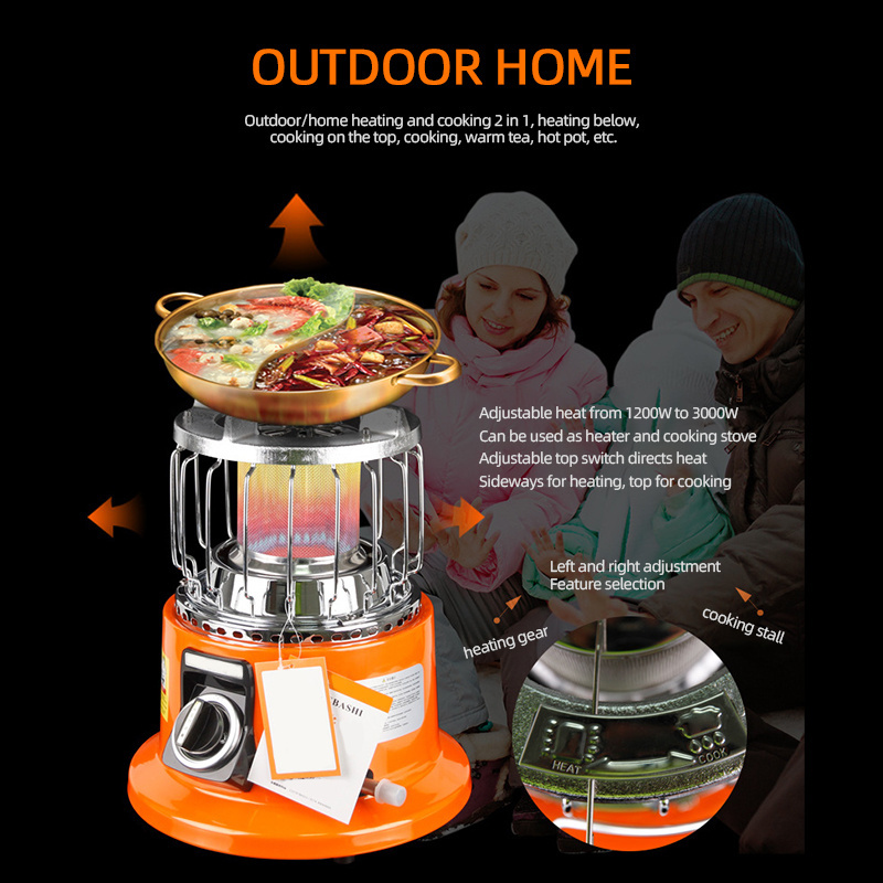 Campy Gear 2 in 1 Portable Propane Heater Stove Outdoor Camping Gas Stove Camp Tent Heater for Ice Fishing Hiking Hunting