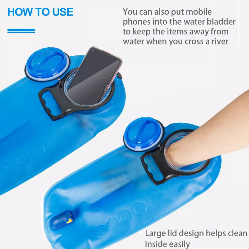 3Liter Water Reservoir Hydration Bladder Faster Water Flow Rate Leak-Proof Water Bladder Ergonomic Shape Big Bite Valve BPA-Free