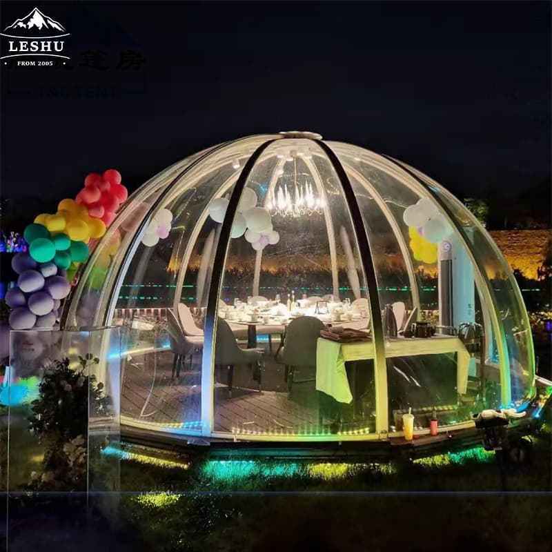 Hot sale leshu  Wholesale Luxury Geodesic Dome Tents Resort Transparent Outdoor Safari Igloo Dome House Events Tent