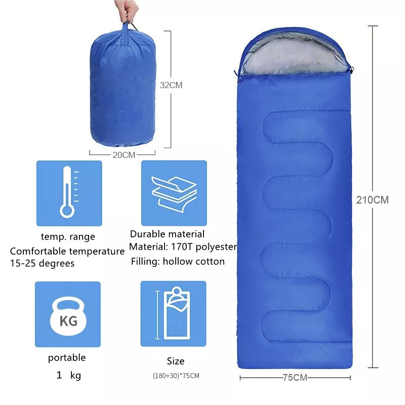 Camping Sleeping Bag 3 Season Warm&Cool Weather Summer Spring Fall Lightweight Waterproof for Adults&Kids Camping Gear Equipment