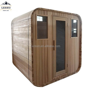 Hot Sale Outdoor Barrel Sauna Wood 6 Person Sauna Room Traditional Steam Sauna Room Leshu factory price