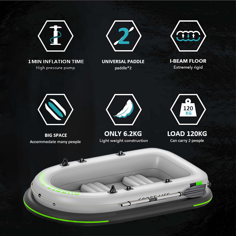 Inflatable kayak thickened plastic boat power thruster double air cushion fishing boat drift canoe rubber boat