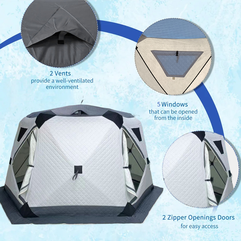 Hot thermal tent Water Repellent and Wind Resistant with 6 Pieces tent tent pegs Ice Fishing Shelter 6 Persons Portable