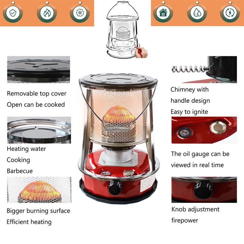 New Multifunction Kerosene Stove Heater for Indoor Camping Manual Ignition Large Kerosene Heater for Ice Fishing