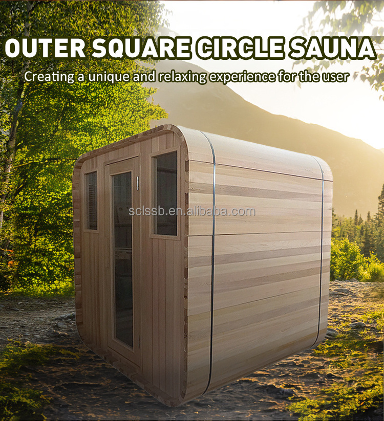 Hot Sale Outdoor Barrel Sauna Wood 6 Person Sauna Room Traditional Steam Sauna Room Leshu factory price