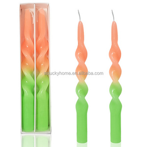 Tall Large Thick Soft Pastel paraffin wax Blend Twist Candles Dinner Taper Pillar Modern Candle for wedding