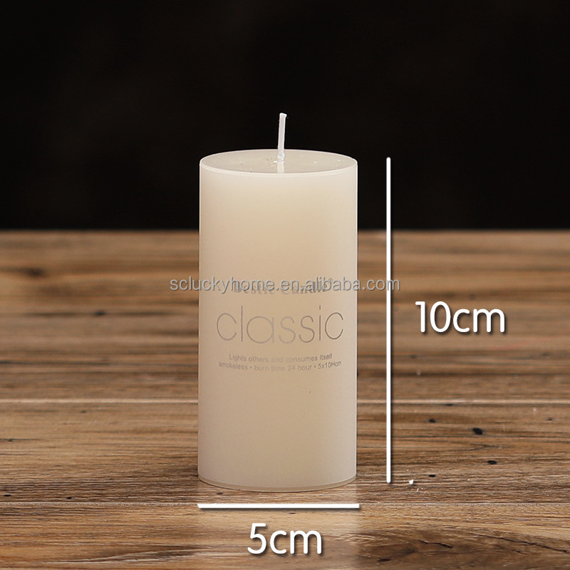 Hot selling Size 5*15cm  flameless pillar candles bulk  european candle pillar Cylindrical Candle for home decoration