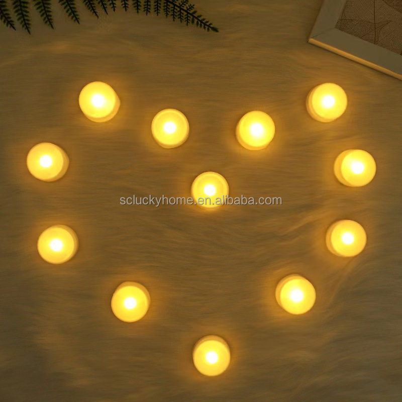 Hot Selling Battery Operated White Colorful Tealight Yellow Flicker Floating Flameless LED  Small Electric Candles