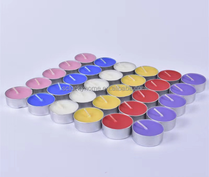 Paraffin wax scent candles in aluminium candles aluminum tins tea light small candles