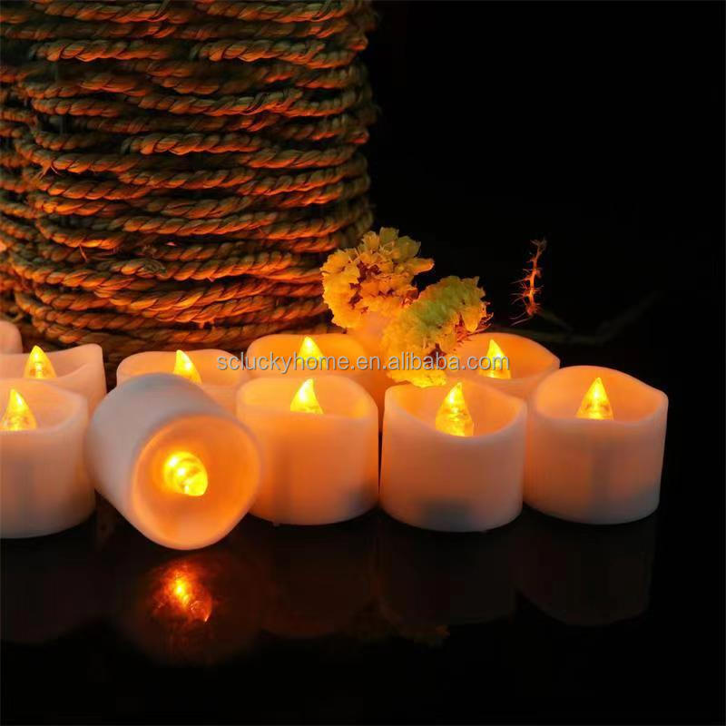 Hot Selling Battery Operated White Colorful Tealight Yellow Flicker Floating Flameless LED  Small Electric Candles